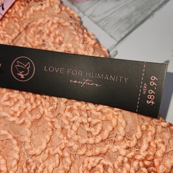 Love for Humanity Peach Colored Lace Cocktail Dress Size Large NWT - Picture 7 of 9